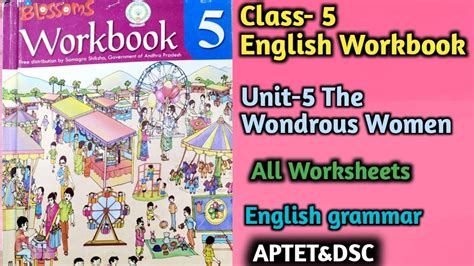 5th Class English Workbook Unit 5 The Wondrous Women AP SCERT New