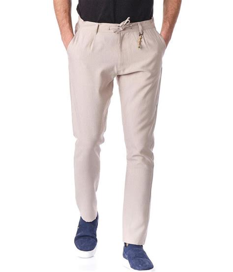 Мъжки Спортно Елегантен Светло Бежов Панталон - OppiumFashion.com