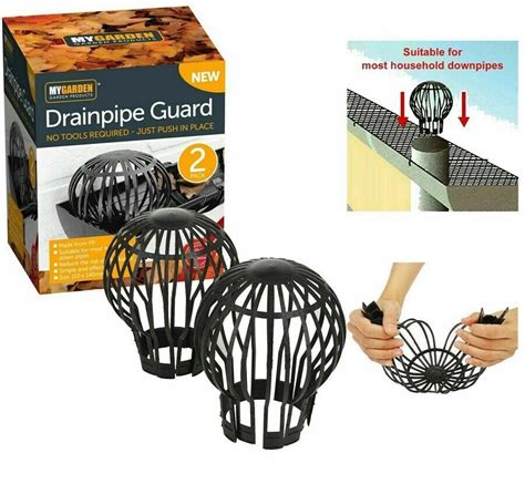 2 Pack Drain Pipe Guard Gutter Leaf Debris Trap Filter Down Pipe Block Clogged | eBay