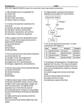 Living Environment Regents 2021 Answer Key