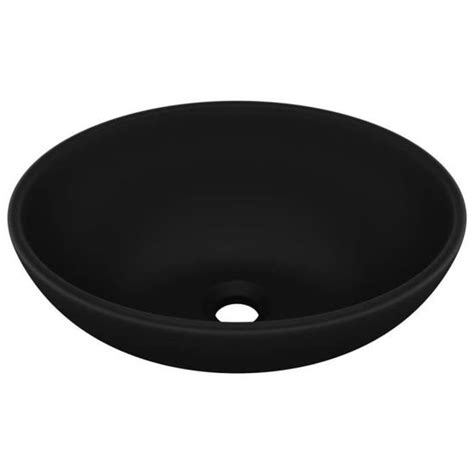 Lavabo Ovale De Luxe Noir Mat X Cm C Ramique Pwshymi B