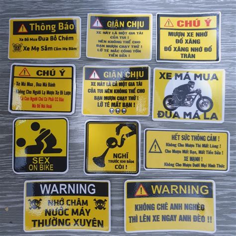 Mua Tem logo sticker cảnh báo nhiều loại không cho mượn mượn xe nhớ đổ