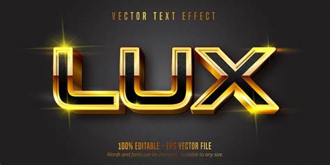 Lux Text Shiny Gold Style Editable Text Effect Vector Art At