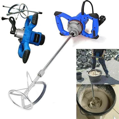 Portable Concrete Cement Mixer W Electric Handheld Plaster Paddle