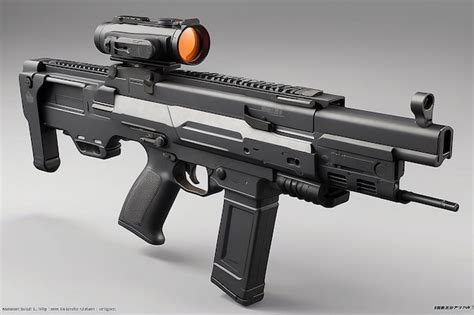 Premium Photo Modern Bullpup Design Battle Rifle With Folding Backup