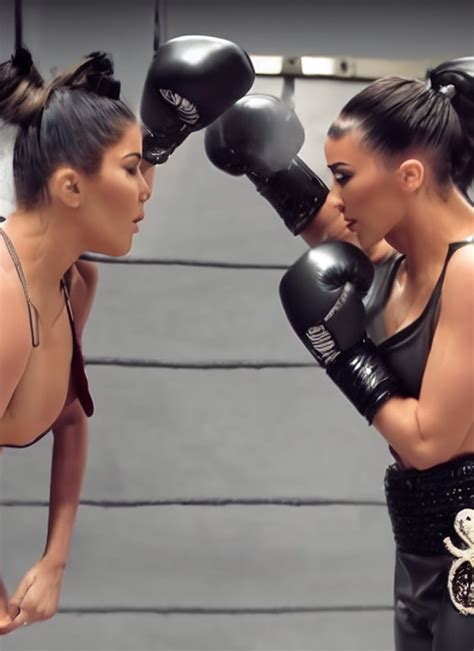 Prompthunt Film Still Of Kylie Jenner Boxing Kim Kardashian