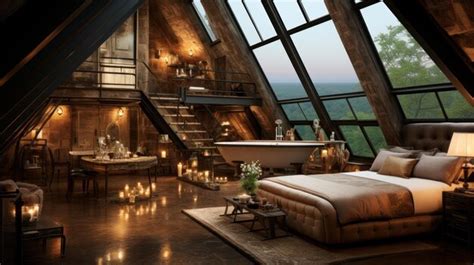 Premium AI Image | The interior scene of the pyramid shaped bedroom UHD ...