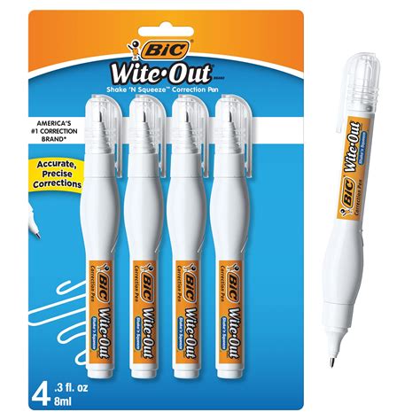 Buy BIC Wite-Out Brand Shake 'n Squeeze Correction Pen, 8 ML Correction ...