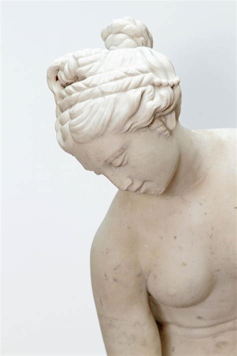 Italian Carrara Marble Life Size Female Sculpture At 1stdibs