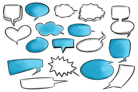 Hand Drawn Sketch Speech Bubble Set Design 25361151 Vector Art At Vecteezy