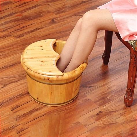 Foot Bathtub Wooden Bucket Foot Bath Barrel Foot Soaking Basin Spa Tub Solid Wood Basin Foot