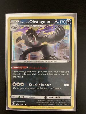 Galarian Obstagoon Holo 037 073 Champions Path Pokemon Card RareMint