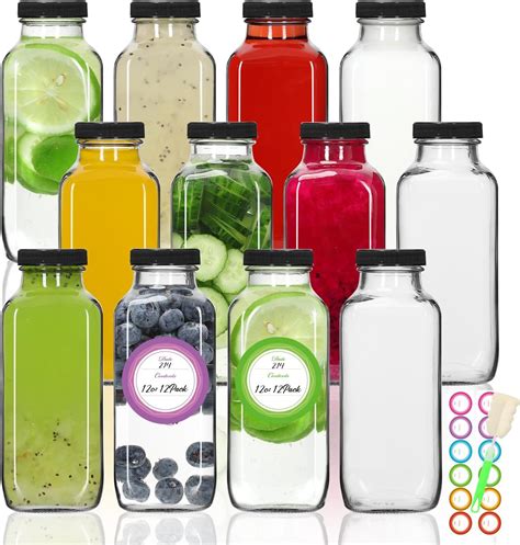 Amazon Wertioo Oz Glass Juice Bottles Pack Glass Water