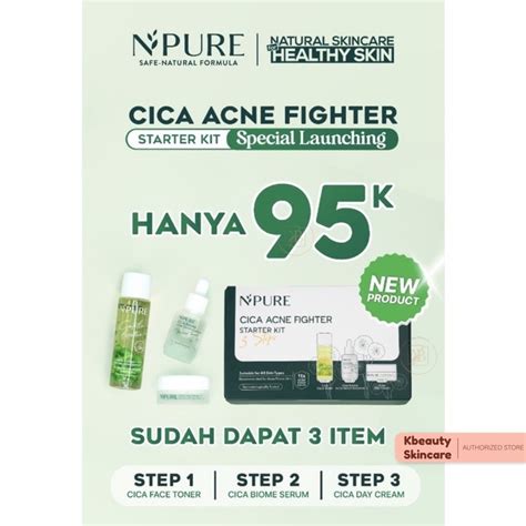 Jual Npure Cica Acne Fighter Starter Kit Steps Shopee Indonesia