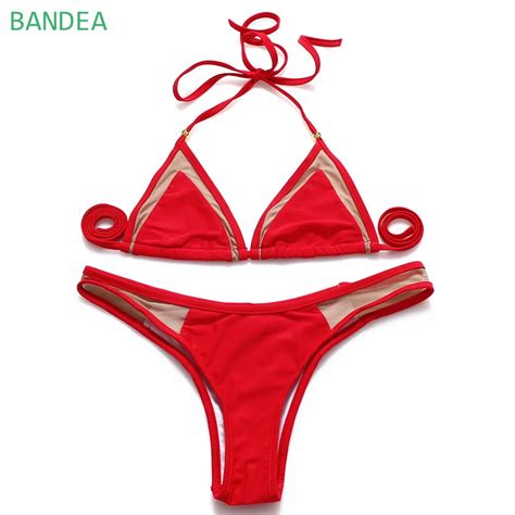 Aliexpress Buy 2016 Mesh Bikini Women Sexy Swimwear Bikinis Set