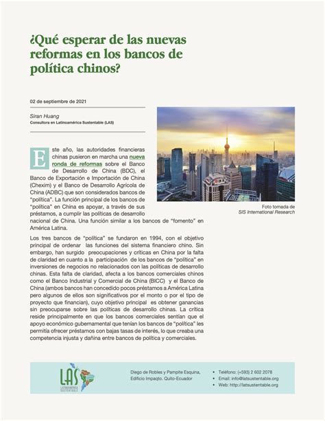 ¿QUÉ ESPERAR DE LAS NUEVAS REFORMAS EN LOS BANCOS DE POLÍTICA CHINOS