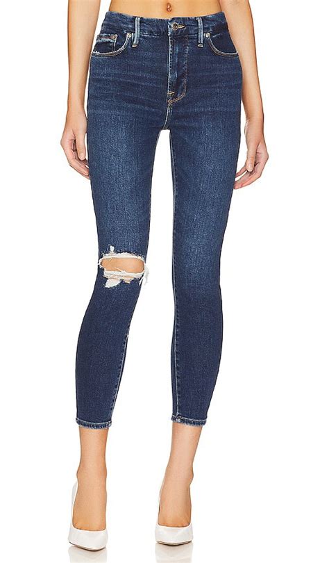 Buy Good American Good Waist Crop Straight In Blue Indigo379 At 43 Off Editorialist