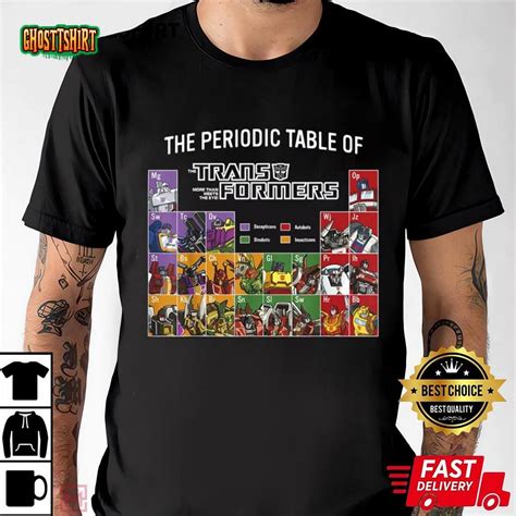 Official Transformers The Periodic Table Of Transformers T Shirt