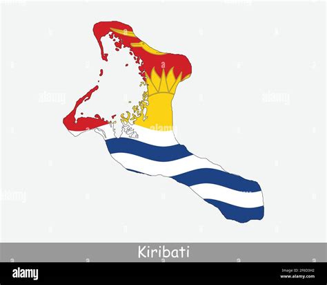 Kiribati Mapa Vector Bandera Kiribati Kiribati Mapa Vector Kiribati