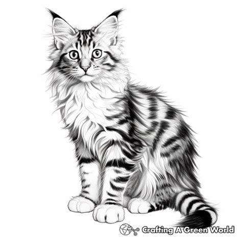 Realistic Kitten Coloring Pages Free Printable