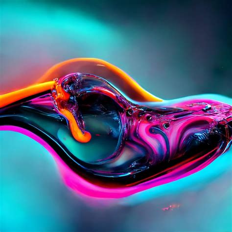 Fondo Abstracto Brillante Con Formas Fluidas D Y Colores Ne N Foto