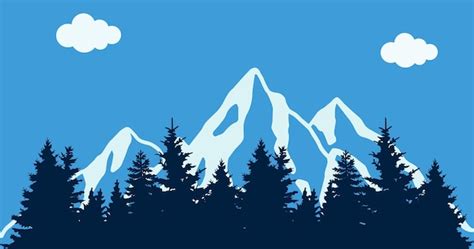 Premium Vector | Mountain and trees