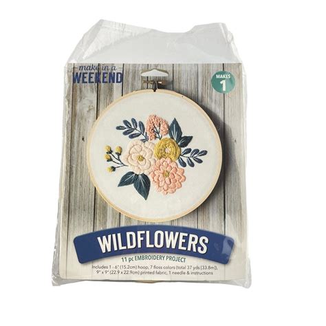 Leisure Arts Hoffelt Hooper Embroidery Kit Wildflowers W Hoop Etsy