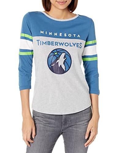 Ultra Game NBA Minnesota Timberwolves Womens T Shirt Raglan Baseball 3