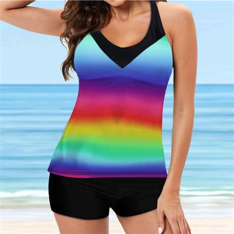 Tianek Swimsuit For Women Tankini Modest Beach Vacation Tie Dye Summer Bathing Suit Woman