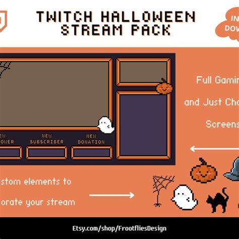 Witch Halloween Theme Twitch Assets Webcam Frame Pack Etsy