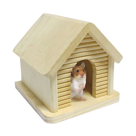 Accesorio De Recreo Casita Chalet De Madera Para Roedores 12 Cm ICA