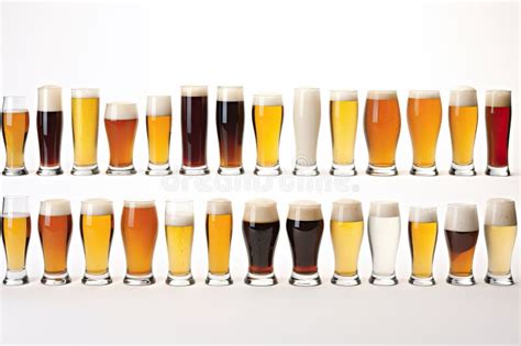 Different Types of Beer in Glasses, Isolated on White Stock Image ...