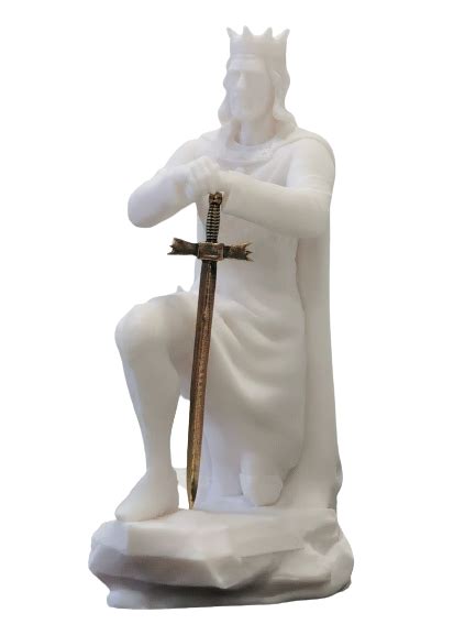 Saint Louis Statue En Albaster 19cm Blanc Wt And Co Articles