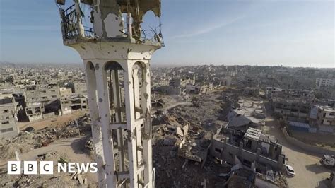 Aerial shots of Gaza destruction - BBC News