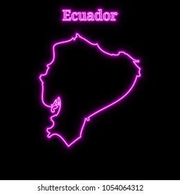 Violet Neon Colombia Map Silhouette Stock Vector Royalty Free