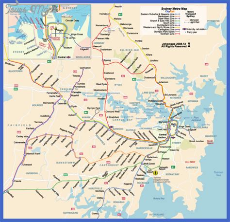 Sydney Metro Map - ToursMaps.com