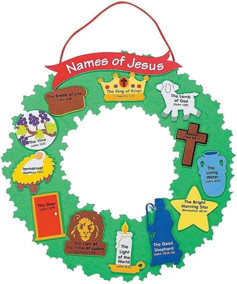 Names of Jesus Wreath Craft Kit - Makes 12 - DIY Religious Christmas ...