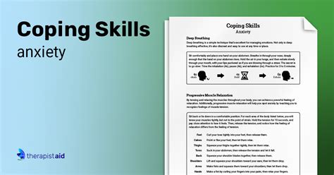 Coping Skills Anxiety Worksheet Therapist Aid Worksheets Library