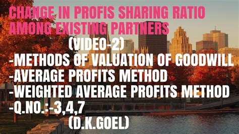 Change In Profits Sharing Ratio Video Goodwill By Avg Pts Method Q