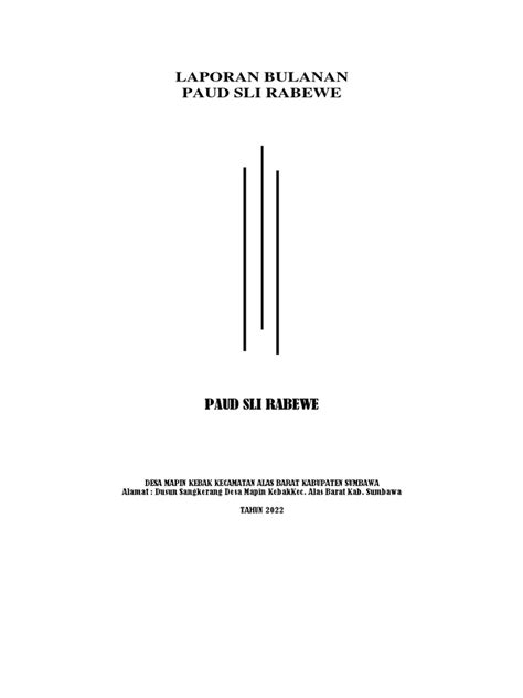 Laporan Bulanan Paud Sli Rabewe1 Pdf