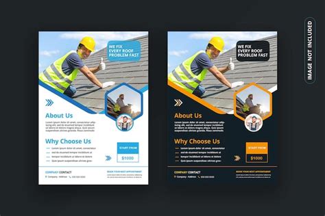 Premium Vector Roofing Services Flyer Design Template