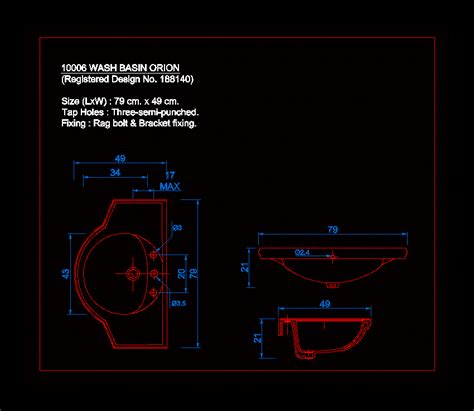 Bloque De Lavabo En Dwg Librer A Cad