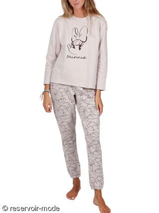 Pyjama tenue pantalon top long Minnie Soft Réservoir Mode Lingerie Femme et Homme