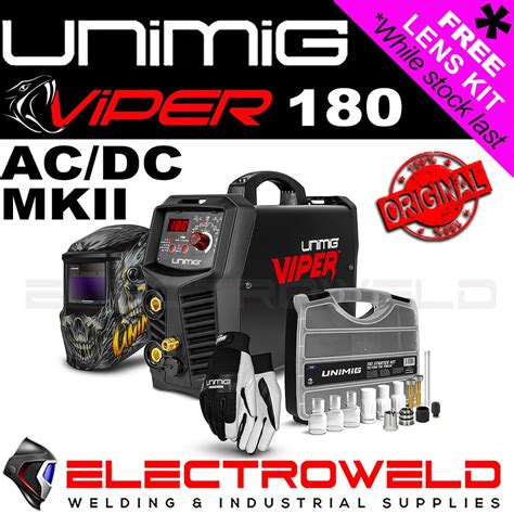 Unimig Viper 180 Acdc Mk Ii Tig Welder Helmet Consumable Gloves Acdc