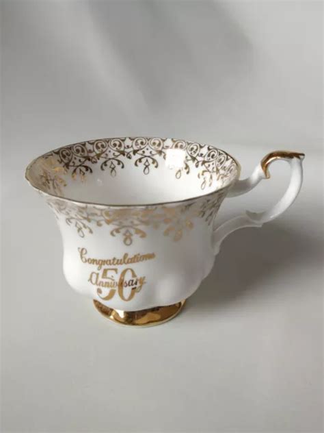 ROYAL ALBERT BONE CHINA TEA CUP 50TH ANNIVERSARY GOLD FINE BONE CHINA