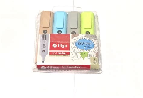 Resaltador Filgo Text Marker Pastel Pack X 4 Colores Retro RM KITS