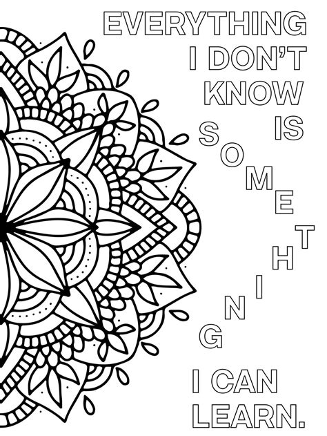 Free Printable Growth Mindset Coloring Pages