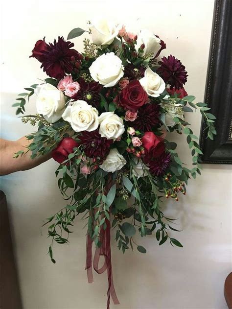 Blush Bouquet Wedding Burgundy And Blush Wedding Fall Wedding Flowers