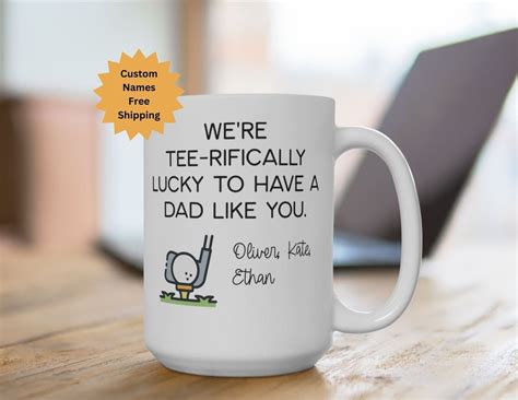 Custom Golf Dad Mug From Kids Golfer Coffee Cup Personalized Coffee