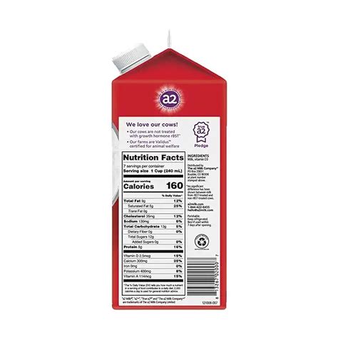 A2 Ultra Pasteurized Whole Milk 59 Fl Oz At Whole Foods Market